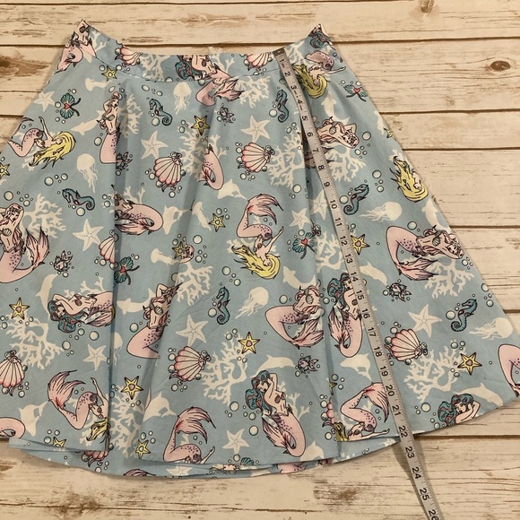Hell Bunny Blue Mermaid Pinup Skirt Small - Picture 5 of 15